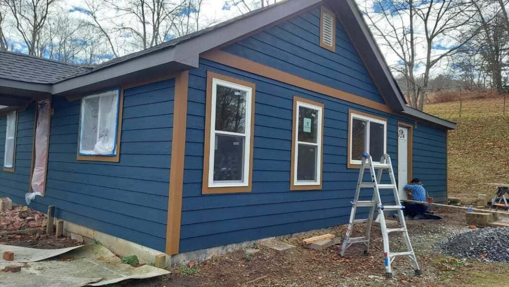 After professional residential painting completed on home exterior in North Carolina by Green Mountain Constructions