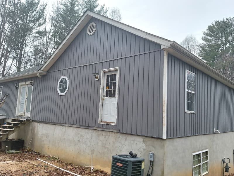 After professional siding installation on residential home in North Carolina by Green Mountain Constructions
